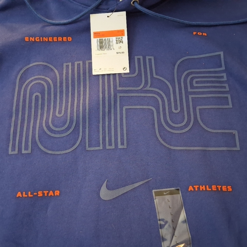 Nike Club Men's Pullover Fleece Hoodie in Deep Blue NWT FV5065-492 Large - Picture 2 of 5